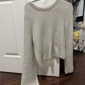 GAP Women's Sweater in Silver sparkle